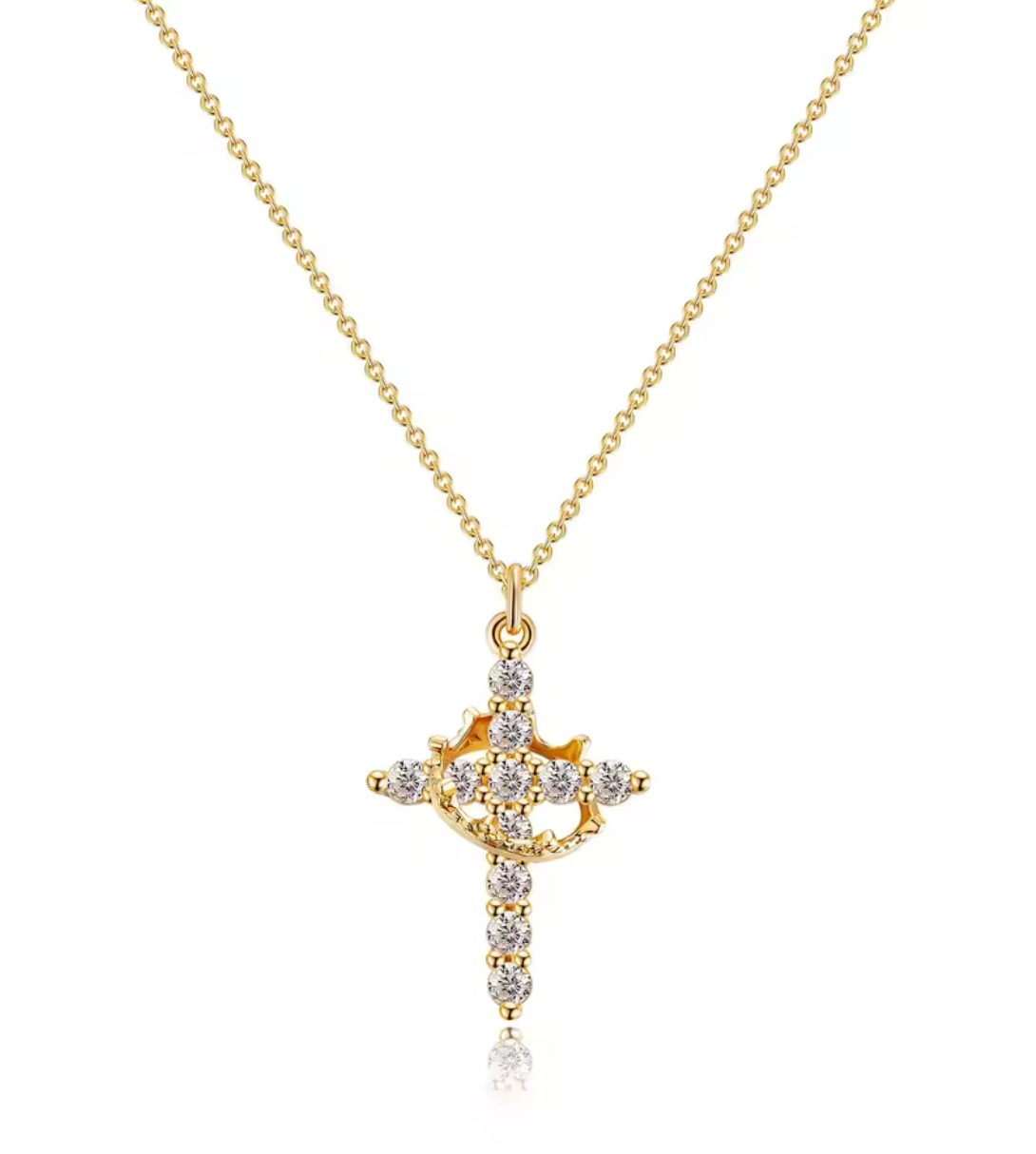 Luvéno Cross with Crown Necklace