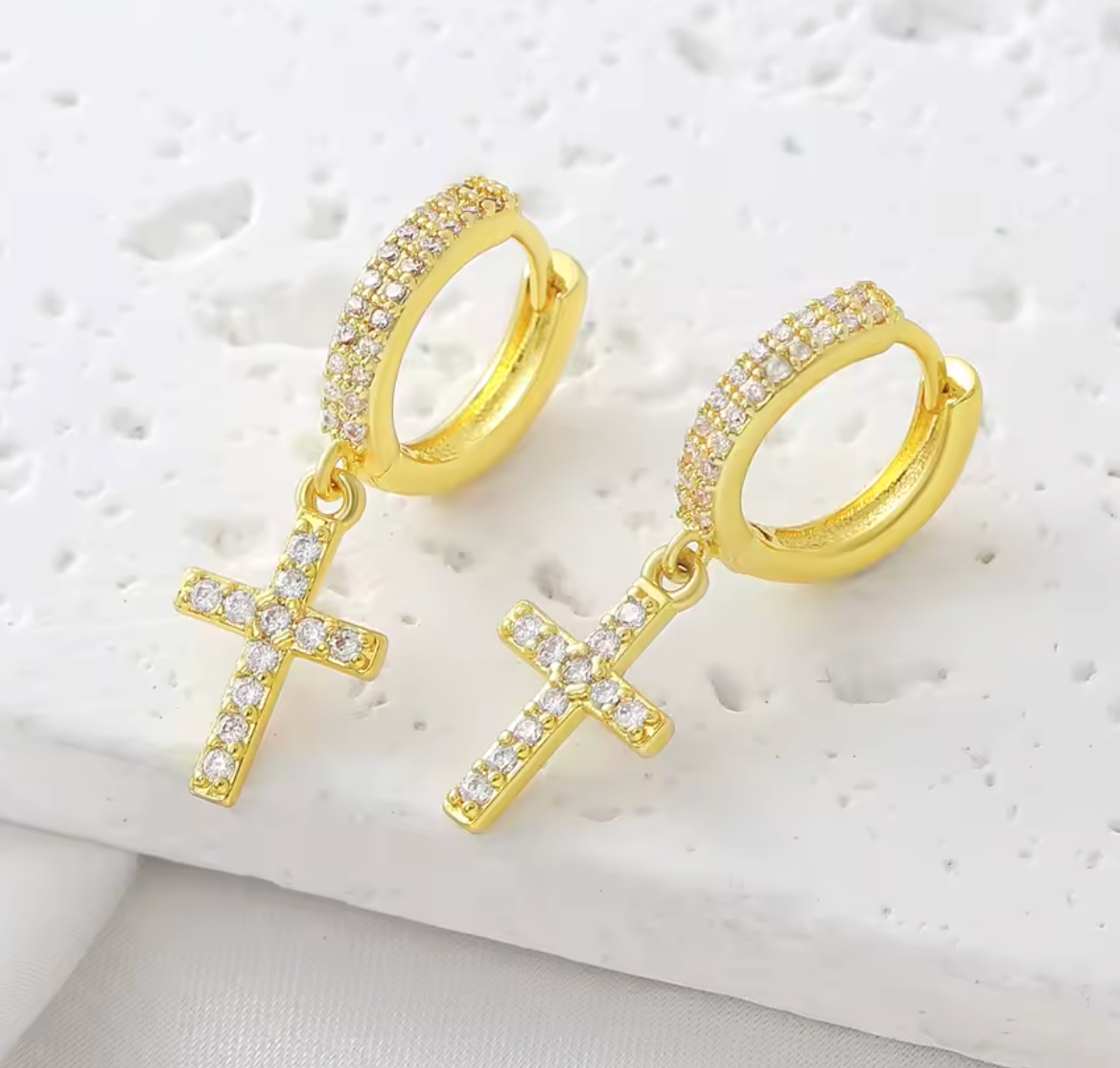 Luvéno Cross Drop Earrings