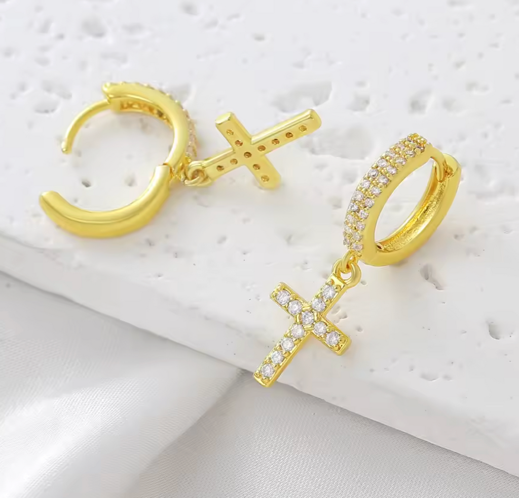 Luvéno Cross Drop Earrings