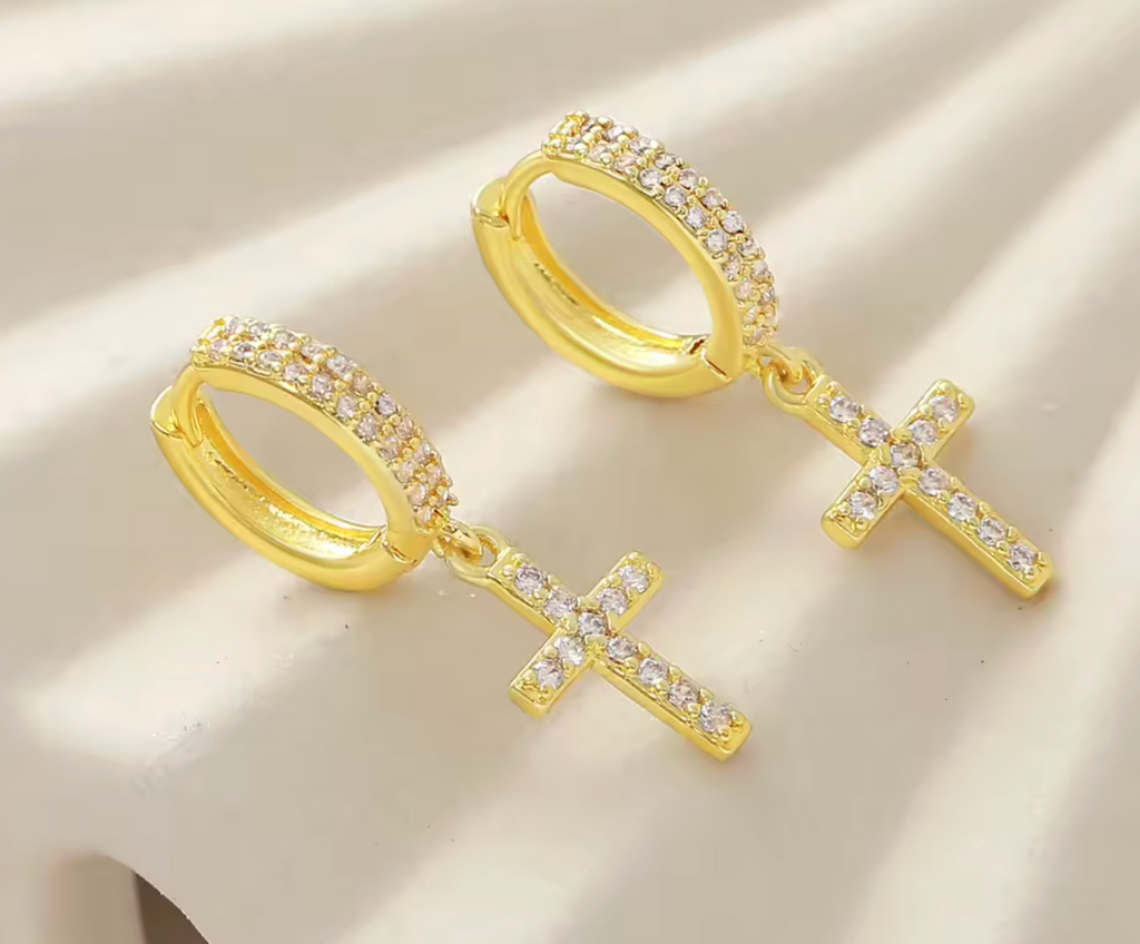 Luvéno Cross Drop Earrings
