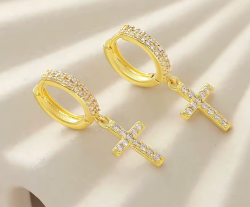 Luvéno Cross Drop Earrings