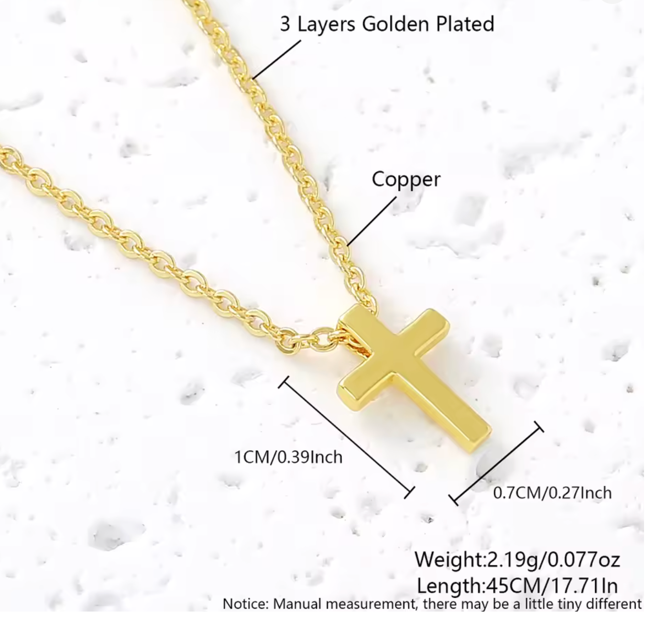 Luvéno Minimalist Cross Necklace